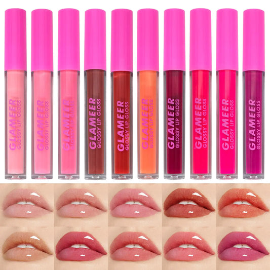 GLAMEER Lipstick 10 Colors Liquid Matte Lipstick SetWaterproof Long Lasting Matte Lipstick Professional Bright-Colored Lipstick(Red B)